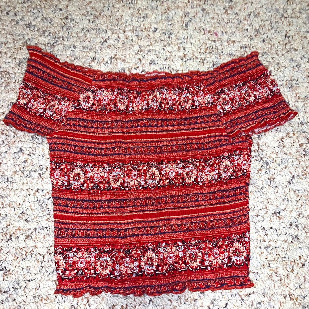 smocked off the shoulder top